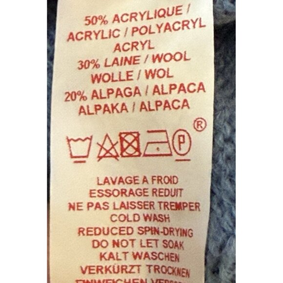 Saint James Women's Wool Blend Knitted Cowl Neck Sweater Blue France Size 8 USA - Picture 6 of 8